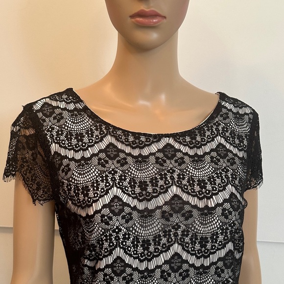 Chic Black Lace Mini Dress - Picture 4 of 7